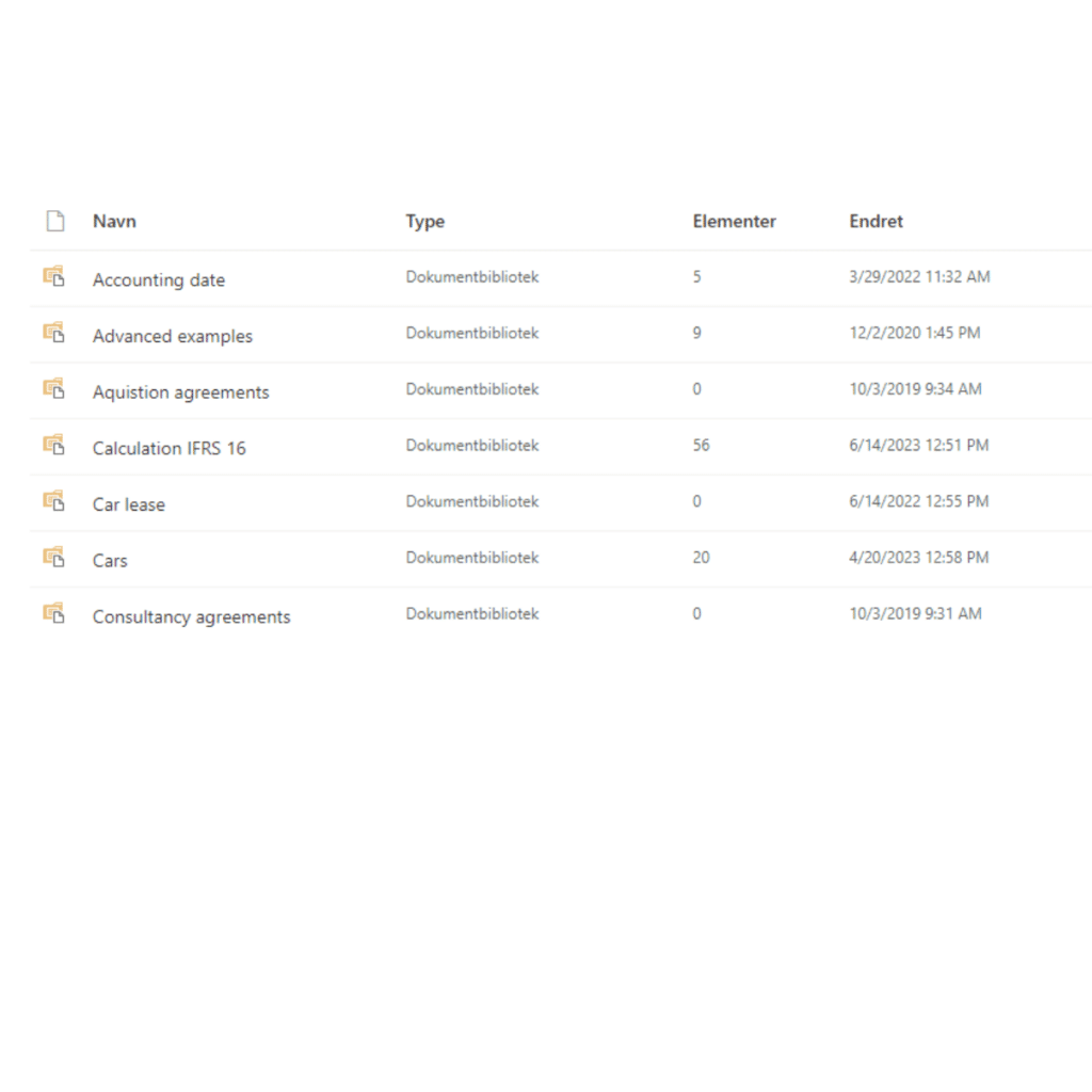 Lease agreements stored in microsoft 365 sharepoint