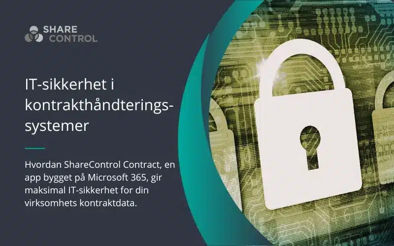Sikkerhet i Kontraktstyringssystemet med ShareControl Contract på Microsoft 365
